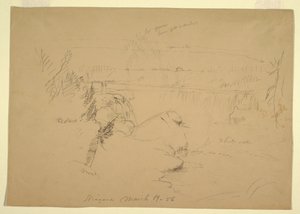 図面、ナイアガラの滝、ゴート島からの眺め、1856年3月19日 作： フレデリックエドウィン教会