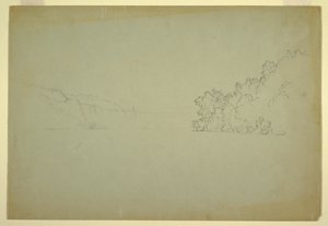 図面、北西からのナイアガラの滝、1856年 作： フレデリックエドウィン教会