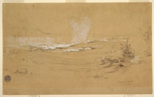 図面、ナイアガラ：カナダの滝とヤギの島、1856年10月 作： フレデリックエドウィン教会