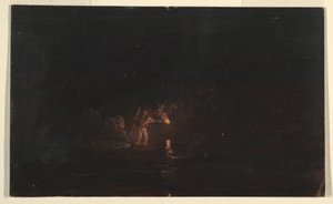 素描、夜の釣りの情景、1868-69年