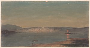 ドローイング、港の夜景、おそらく1868-69年 作： フレデリックエドウィン教会