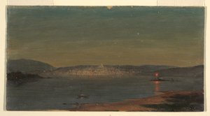 ドローイング、港の夜景、おそらく1868-69年