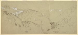 素描、ベル・アルプからの全景、1868年 作： フレデリックエドウィン教会