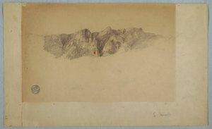 デッサン、地溝状の山脈の一部、おそらくエクアドルかコロンビア、1853年か1857年 作： フレデリックエドウィン教会