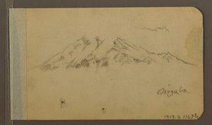 デッサン、オリサバの峰、人物、裏面：平野と山脈、1889年