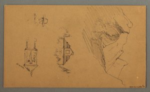 デッサン、松の木、おそらく1868年