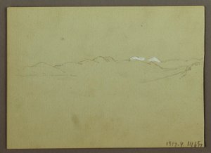 素描、植物と風景の研究、1869年4月28日 作： フレデリックエドウィン教会