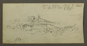 図面、プールと建物、おそらく1868年 作： フレデリックエドウィン教会