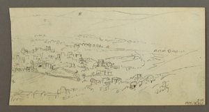 図面、プールと建物、おそらく1868年 作： フレデリックエドウィン教会