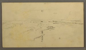 ドローイング、川、映る月、1870年6月14日 作： フレデリックエドウィン教会
