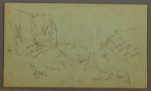 デッサン、ロッキー山脈の頂上、おそらく1868年