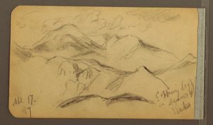デッサン、険しい山々、1889年4月17日
