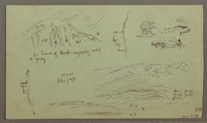 デッサン、廃墟、人物習作、1868年4月27日 作： フレデリックエドウィン教会