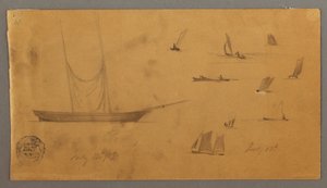 デッサン、帆船の研究、1859年7月12-13日