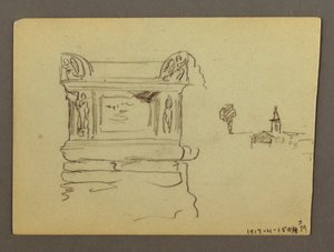 ドローイング、石棺、おそらく1868-69年 作： フレデリックエドウィン教会