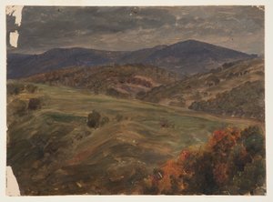 デッサン、キャッツキルの風景、1870-80年
