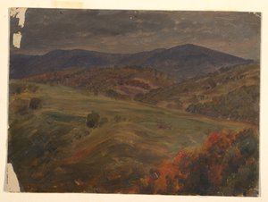 デッサン、キャッツキルの風景、1870-80年