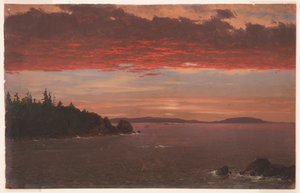 日の出のマウント・デザートから見たシューディック半島、1850-55年 作： フレデリックエドウィン教会