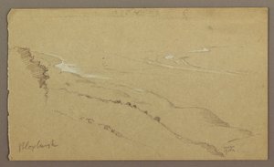 素描、海岸と海、「ブロックスバーグ」、1865年8月 作： Frederic Edwin Church