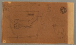 図面、建物の側面、窓、1868年5月29日 作： フレデリックエドウィン教会