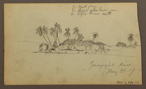 素描「海の上の空」；裏面：エクアドル、グアヤキル近郊のグアヤス河岸、1857年5月29日 作： フレデリックエドウィン教会