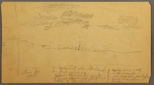 ドローイング、尾根上のスカイ・スタディ、1882年6月 作： フレデリックエドウィン教会