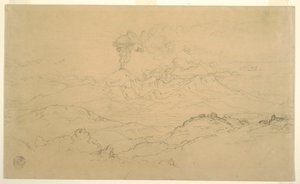 デッサン、コトパクシ火山から立ち上る煙、エクアドル、1857年