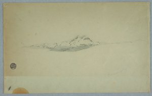 デッサン、雪の火山頂、1850-60年 作： フレデリックエドウィン教会