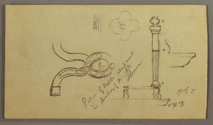 素描、テーブル部品の研究、おそらく1868-69年
