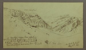 デッサン、谷の側面の習作、1868年5月4日 作： Frederic Edwin Church