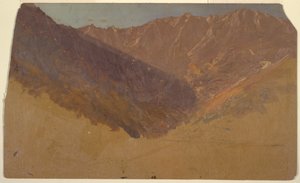 素描、大盆地の研究、カタディン山、1860-70年 作： フレデリックエドウィン教会