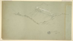 ドローイング、ワッツマン山頂、ベルヒテスガーデン近郊、1868年7月9日 作： フレデリックエドウィン教会