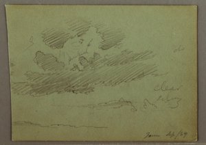 ドローイング、雲の向こうの太陽、1869年9月