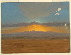 ドローイング、日没、1865-66年