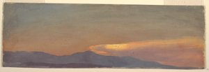 素描、夕焼け雲の習作、1880年頃 作： フレデリックエドウィン教会