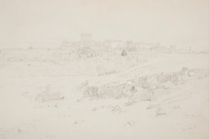 デッサン、朝の寺院、バールベック、1868年5月12日 作： Frederic Edwin Church
