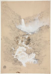 デッサン、コロンビア、ボゴタ近郊のテケンダマ滝、1853年7月 作： フレデリックエドウィン教会