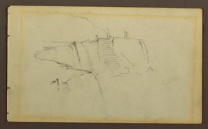 デッサン、アメリカ滝、ナイアガラ川、おそらく1858年 作： フレデリックエドウィン教会