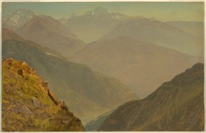 デッサン、ベルヒテスゲーデン近郊のワッツマンとゲール号、1868年