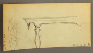 デッサン《森の中の道を行く3頭の牛》1845年頃