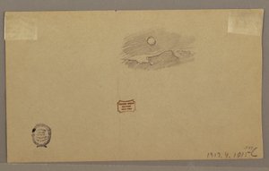 ドローイング、尾根上の雷雨、1866年7月
