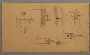 ドローイング、塔、アルプスの建物、1868年