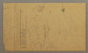 デッサン、木の幹と根、おそらく1865-66年