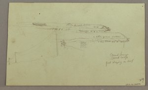 デッサン、2つの頭部、廃墟、1868年頃か 作： フレデリックエドウィン教会