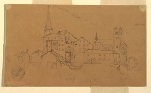ドローイング、スイス、ヴァレー、1868年8月 作： フレデリックエドウィン教会