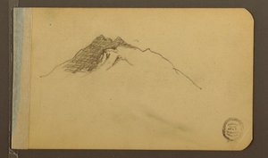 ドローイング、谷；裏面：山頂、1889年 作： フレデリックエドウィン教会