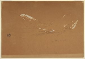 1868年8月5日、オーストリア、「ゴリング近郊」の谷のドローイング