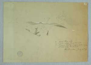デッサン、谷と雪に覆われた稜線、リオバンバ、エクアドル、1857年7月13日
