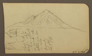 デッサン、キッツェオ、湖岸付近の眺め；裏面：キッツェオ、アホレ湖付近の眺め、1885年2月 作： フレデリックエドウィン教会