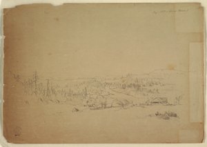 デッサン、カナダ、グランド・マナン島から海を望む、1851年9月 作： フレデリックエドウィン教会